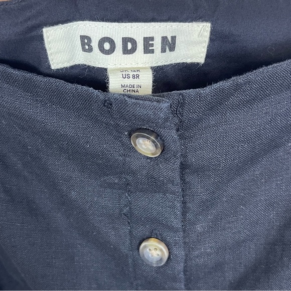 Boden Linen Button front Midi dress 8 - Picture 7 of 8